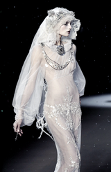 Important Fall 2009 John Galliano “Beautifully Iced Maidens” Beaded Net Pale Blue Grey Dress