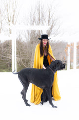 Fall 1988 Yves Saint Laurent Deep Yellow Full Length Wool Cape