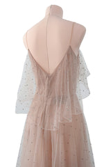 Fall 2016 Valentino by Pierpaolo Piccioli & Maria Grazia Chiuri Net Dress w Silver Sequin & Beads