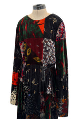 Fall 2015 Chloe by Clare Waight Keller Velvet Closing Runway Look 45 Velvet Patchwork Dress