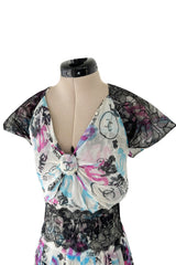 Spectacular Cruise 2007 Chanel by Karl Lagerfeld Chanel Print Silk Chiffon Dress
