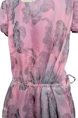 Prettiest Spring 2019 Giorgio Armani Runway Look 38 Dusty Pink Silk Organza Printed Floral Dress