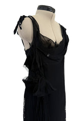 Phenomenal Fall 2006 John Galliano Black Silk Chiffon Dress w Sequins & Beading