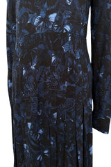 Pre-Fall 2015 Valentino by Pierpaolo & Piccioli & Maria Grazia Chiuri Blue Silk Dress w Butterfly Print