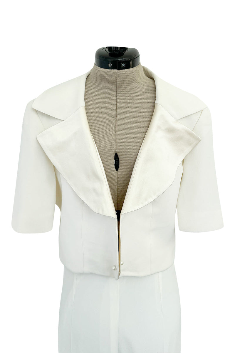 Chic Spring  1993 or 1996 Christian Dior by Gianfranco Ferre Numbered White Tux Pant Suit