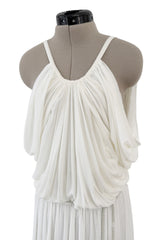 Spring 2012 Ralph Lauren Purple Label Runway Look 53 Backless Ivory Jersey Dress w Pearl Belt