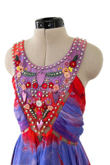 Gorgeous Spring 2015 Emilio Pucci by Peter Dundas Runway Look 36 Tie Dye Beaded Silk Chiffon Dress