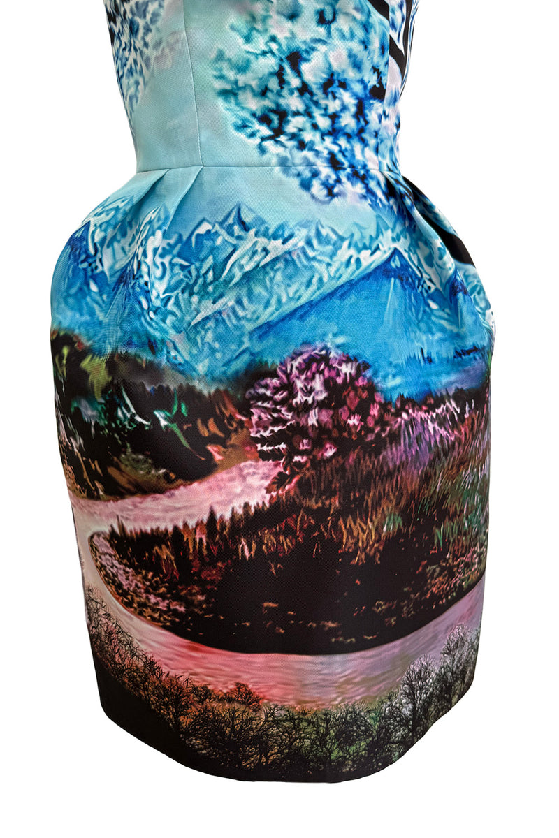 Gorgeous Fall 2013 Mary Katrantzou Runway Print From Look 18 Strapless Bubble Skirt Mini Dress