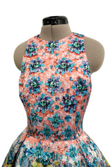Prettiest Spring 2014 Mary Katrantzou Runway Look 19 Printed Beaded Mini Dress w Full Skirt