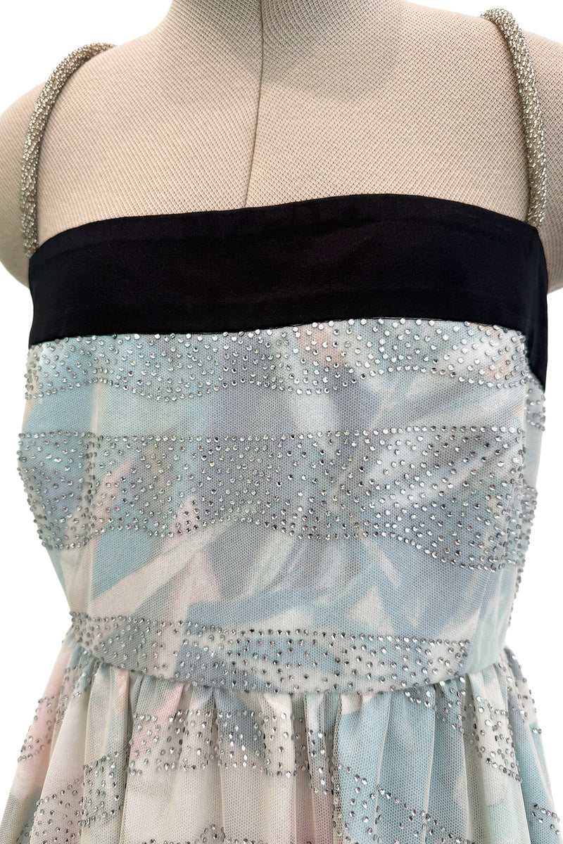 Pretty Spring 2014 Emporio Armani Long Version of Runway Look 86 Crystal & Floral Print Pastel Dress