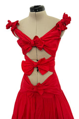 Iconic Spring 2002 Valentino Closing Look 94 Runway Red Silk Bow Dress