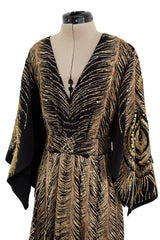 Pre-Fall 2016 Saint Laurent by Hedi Slimane Runway Look 37 Gold Metallic Thread & Sequin Feather Dress
