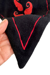 Rare Fall 1981 Christian Dior by Marc Bohan Haute Couture Wool Leather & Velvet Triangle Shawl
