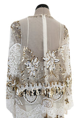 Beautiful Spring 2020 Valentino by Pierpaolo Piccioli Densely White & Gold Sequin Dress