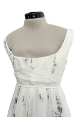 Fall 2003 Alexander McQueen 'Scanners" Runway Look 55 Silk Dress w Silver Sequins & Hand Embroidery