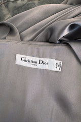 Wonderful Fall 2008 Christian Dior by John Galliano Deep Silver Silk Bias Cut Dress w Fabric Flower Details
