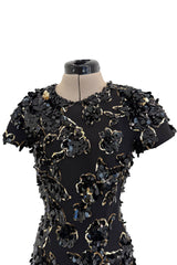 Chic Resort 2018 Michael Kors Runway Look 44 Black Dress w Elaborate Gold & Black Sequin Detailing