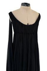 Extraordinary Fall 2008 Alexander McQueen 'The Girl Who Lived in the Tree' Black Silk Chiffon Trained Corset Dress