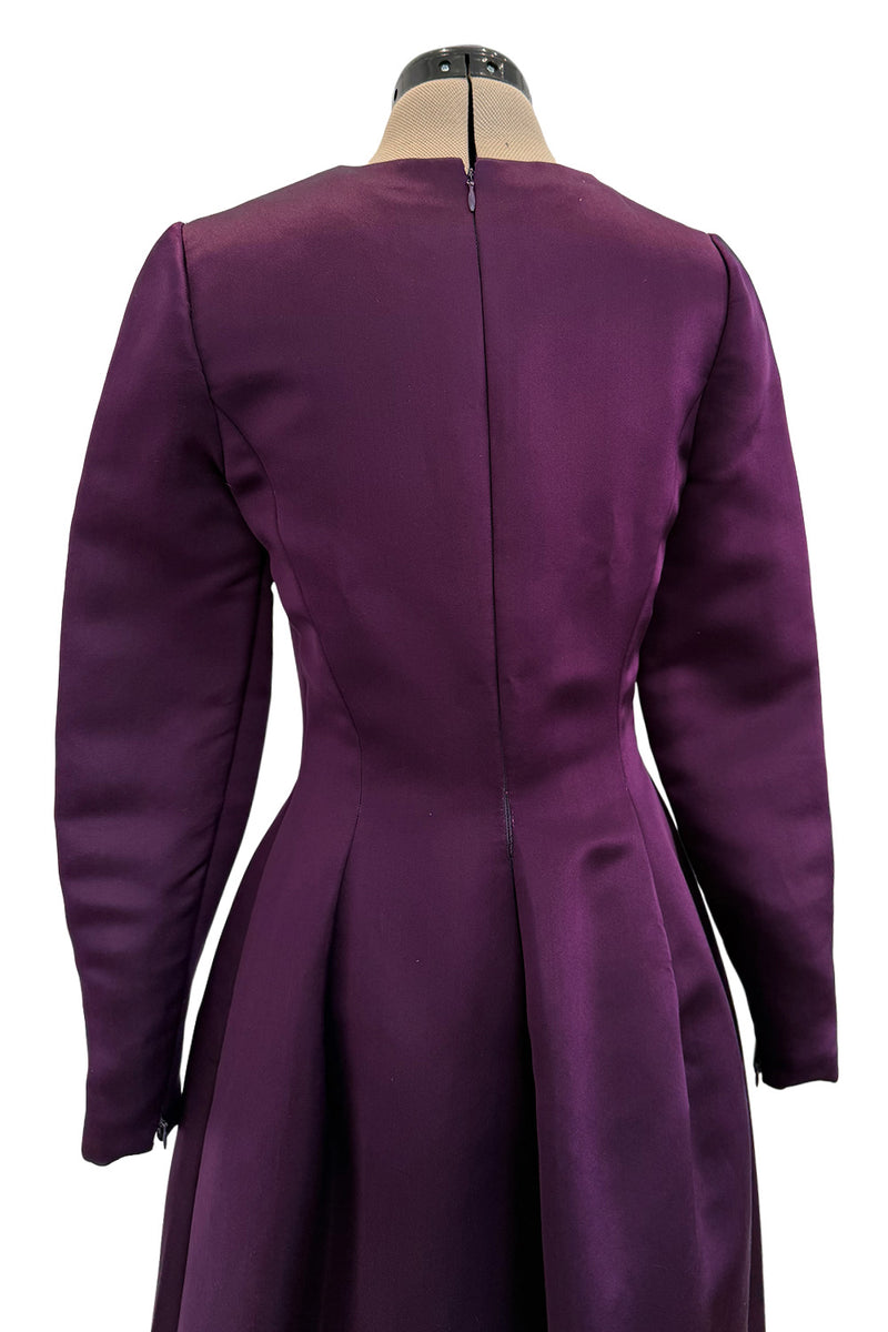 Fall 2002 Oscar de la Renta Runway Look 50 Purple Silk Dress w Hand Applied Patchwork