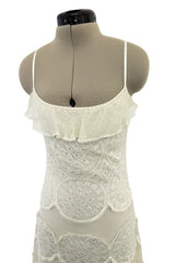 Prettiest Spring 2005 Christian Dior by John Galliano Knit & Silk Chiffon Ivory Dress