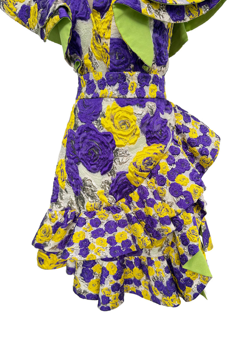 purple and yellow mini dress Spring 2017 Emanuel Ungaro by Fausto Puglisi Runway Look 44 Metallic B –  Shrimpton Couture