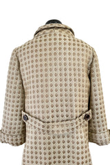 Rare 1965 Courreges for Samuel Robert Special Collaboration Muted Metallic Gold Jacket Coat