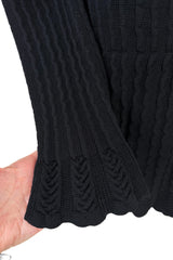 Fantastic 1990s Azzedine Alaia Ribed Black Knit Mini Dress w Flared Skirt & Inner Boy Shorts