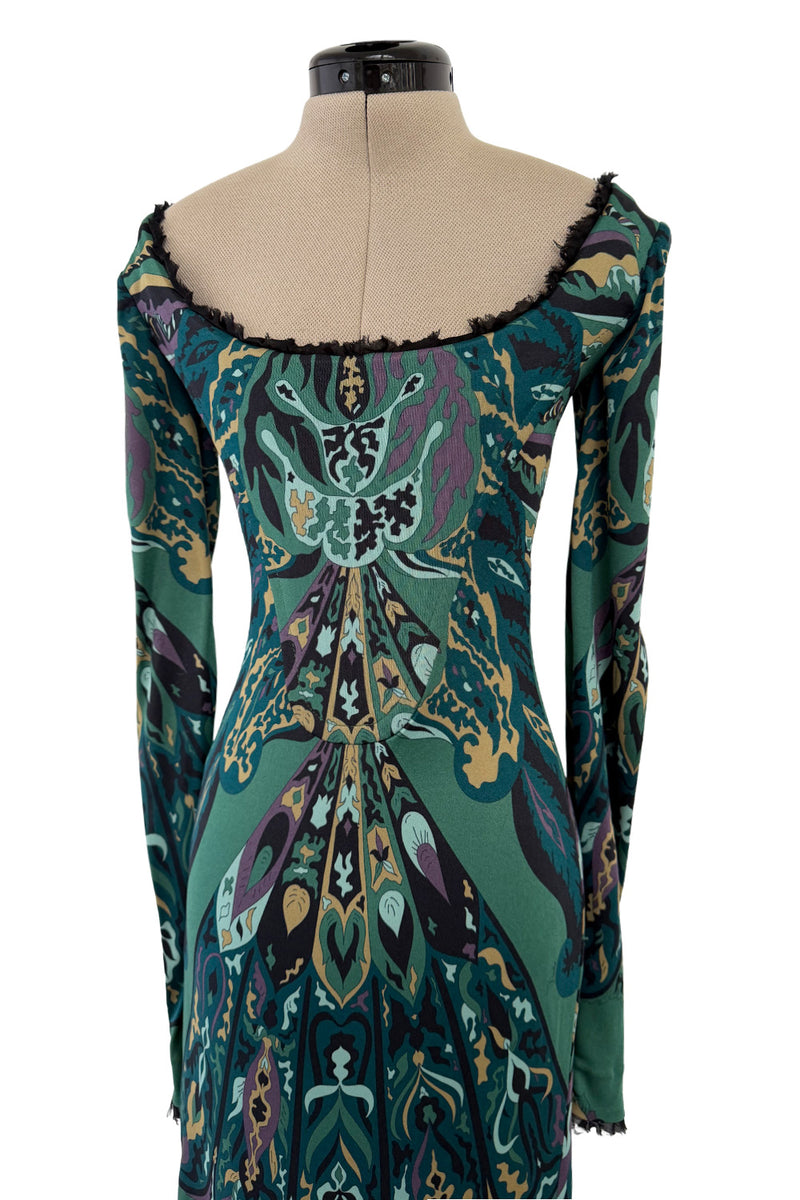 Fabulous Fall 2011 Emilio Pucci by Peter Dundas Runway Look 3 Green Print Corset Front Dress