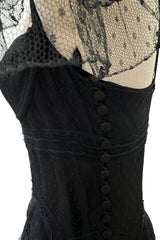 Rare Spring 2008 John Galliano Black Version of Look 13 Production Label Black Lace Dress