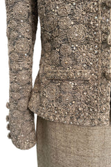 Spring 2000 Balmain Haute Couture by Oscar de la Renta Elaborate Jacket & Matching Skirt