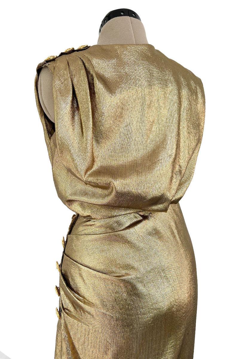 Louis Féraud Haute Couture Gold Dress Fall-Winter Collection, 1991