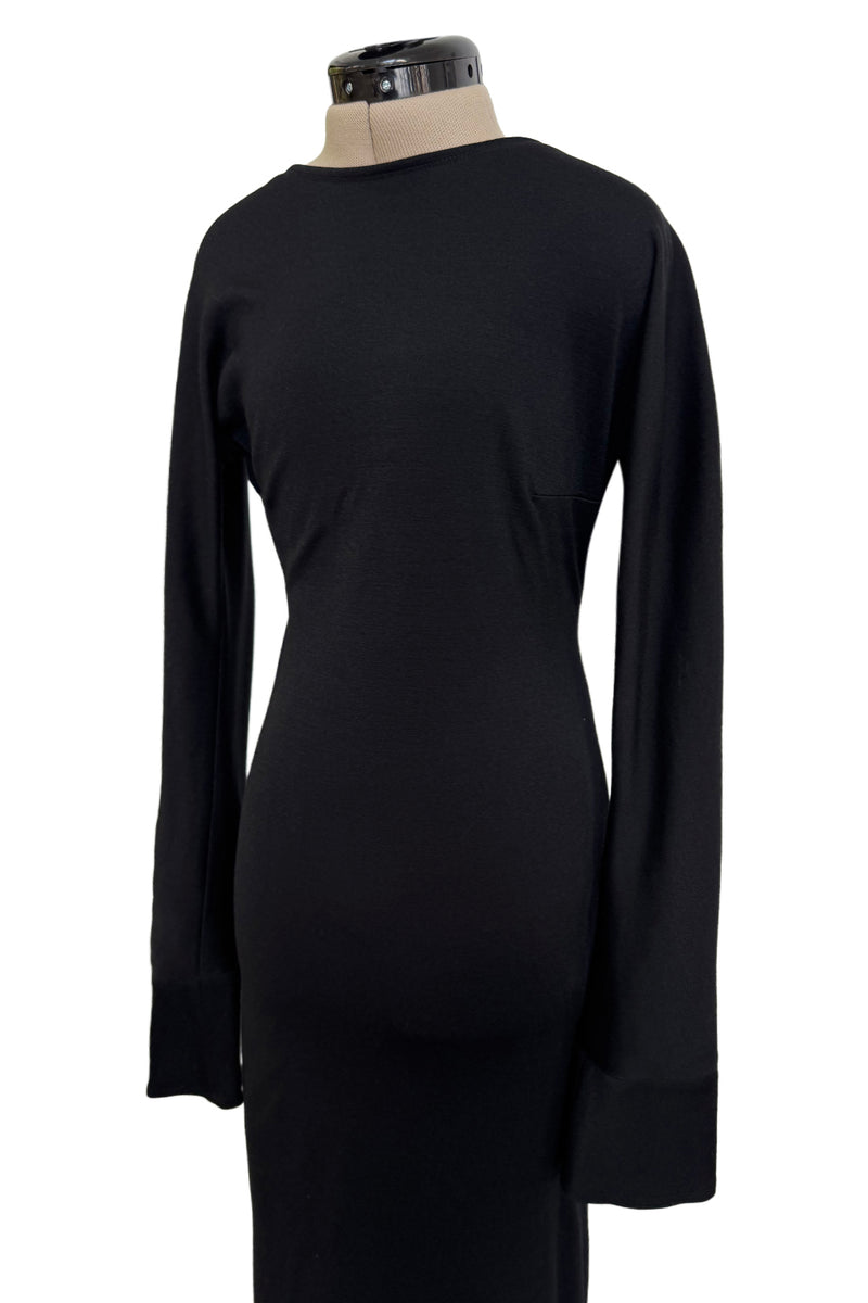 Incredible Fall 1998 Guy Laroche by Alber Elbaz Runway Black Jersey Reissue of the Mireille Darc Backless Dress