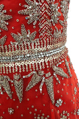 Exquisite 2020 Cucculelli Shaheen Collection 9 Strapless Hand Embroidered Carnelian Constellation Dress