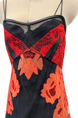 Resort 2011 Givenchy by Ricardo Tisci Look 5 Red Lace & Black Net Dress