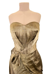 Iconic Spring 2008 Nina Ricci by Olivier Theyskens Runway Look 36 Gold Metal Thread Dress