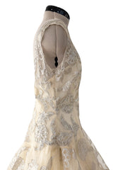 Dreamy Pre-Fall 2015 Oscar de la Renta Look 36 Metallic Gold Applique & Ivory Net Dress