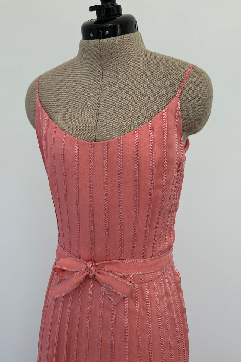 Chanel 1975-76 Haute Couture Top Stiched Pink with Belt - 13.5" W