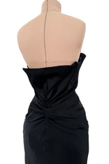 Important Spring 2008 Christian Dior by John Galliano Runway Look 53 Black Silk Strapless Dress