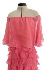 Fall 2010 Valentino Maria Grazia Chiuri & Pierpaolo Piccioli Runway Look 37 Off Shoulder Ruffle Dress