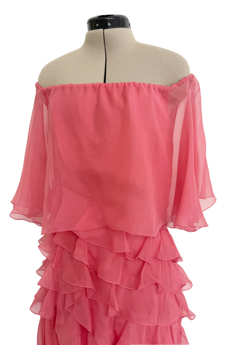 Fall 2010 Valentino Maria Grazia Chiuri & Pierpaolo Piccioli Runway Look 37 Off Shoulder Ruffle Dress