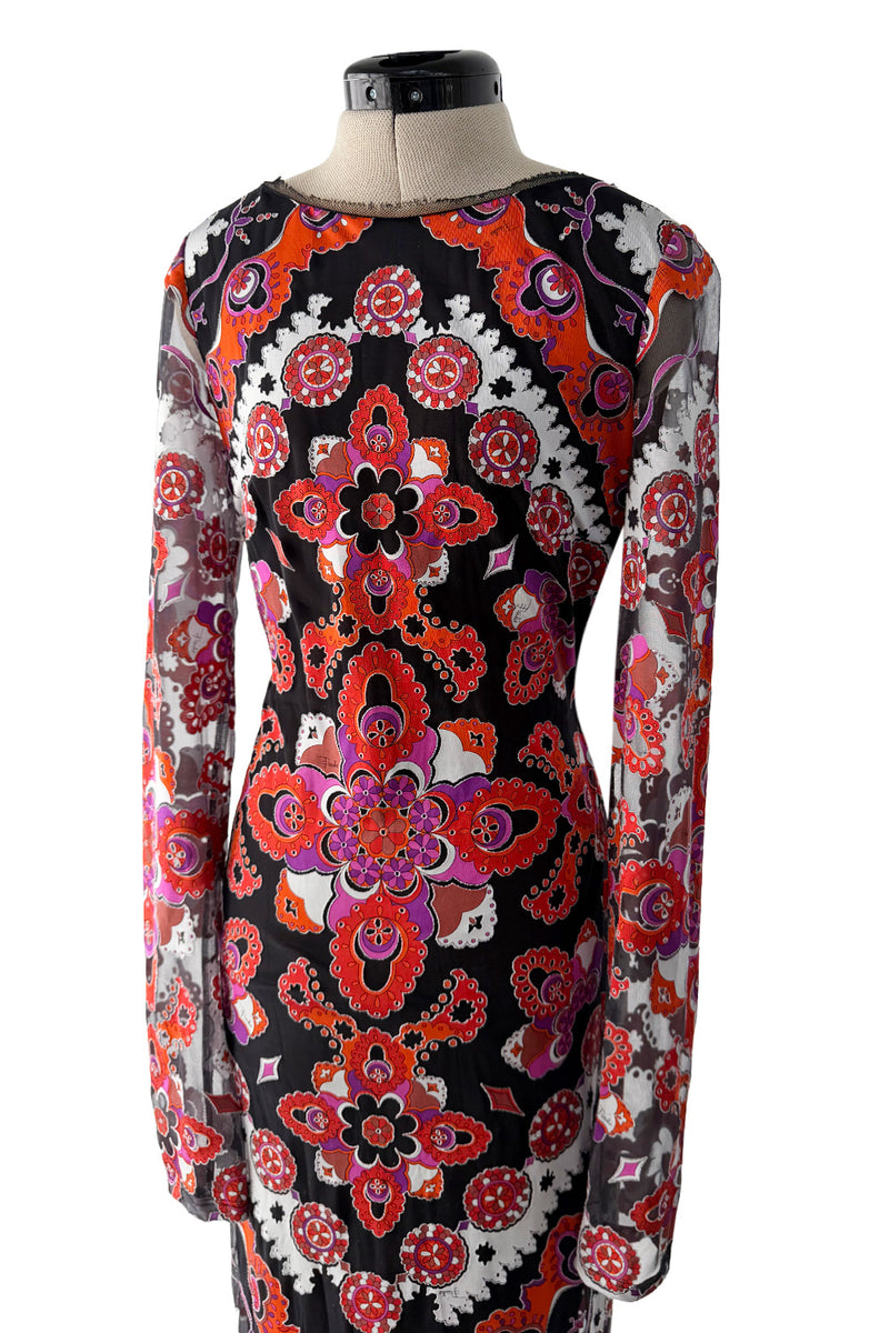 Fantastic Spring 2012 Emilio Pucci by Peter Dundas Runway Look 10 Coral Print Open Back Dress