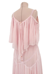 Spring 2005 Chanel by Karl Lagerfeld Runway Softest Pale Pink Floating Silk Chiffon Dress
