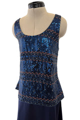 Fantastic Fall 1998 Giorgio Armani Runway, Ad Campaign & Exhibit Silk Skirt w Sequin Tank Top Set