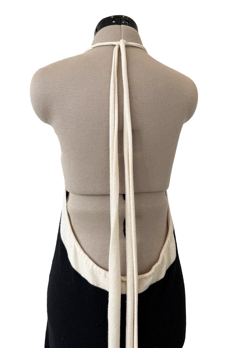 Cruise 2003 Chanel by Karl Lagerfeld Black & Ivory Cashmere Knit Dress