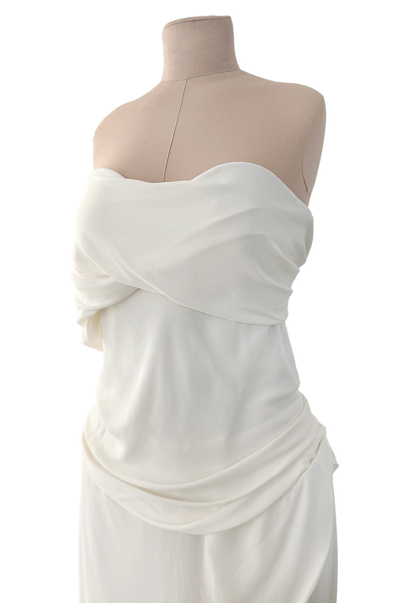 Incredible Spring 2015 Vivienne Westwood Ivory Corset Dress w Draped Multiway Extended Panels