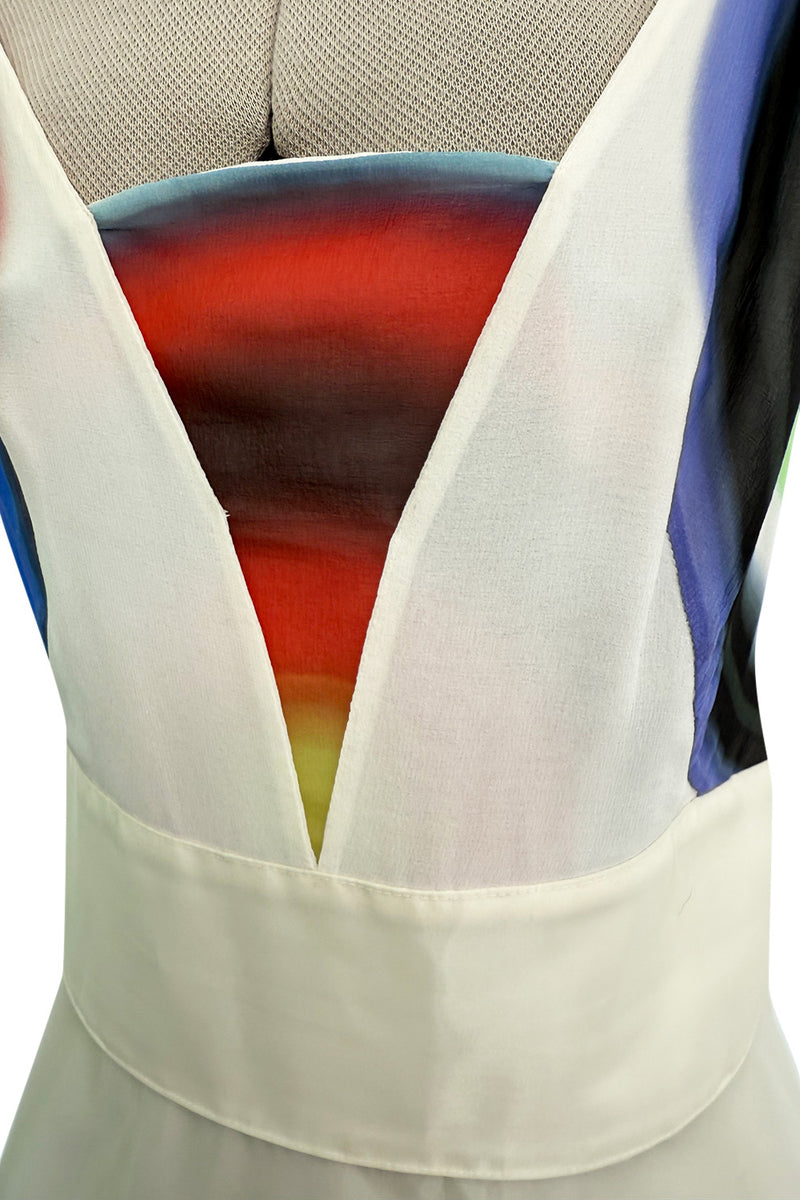 Spring 2008 Fendi by Karl Lagerfeld Runway Look 19 & Ad Campaign Silk Organza & Chiffon Print Dress