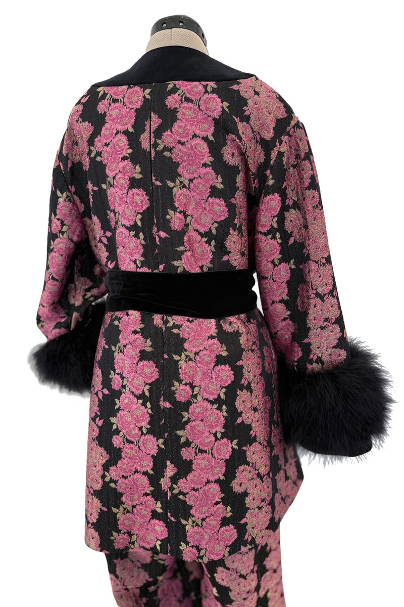 Custom Gucci by Alessandro Michele Pink & Black Metallic Pant & Jacket Set