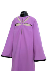 Spring 2020 Gucci by Alessandro Michele Runway Look 64 Purple Cut Out Tunic Dress w Patent Trim