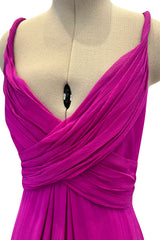 Cruise 2010 Christian Dior by John Galliano Pink Silk Chiffon Crossed Over Bodice Dress