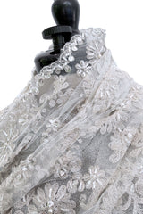 Exquisite 2011 Rodarte One Off Custom Made Silver & Lace Vogue / Kate Moss Editorial Dress